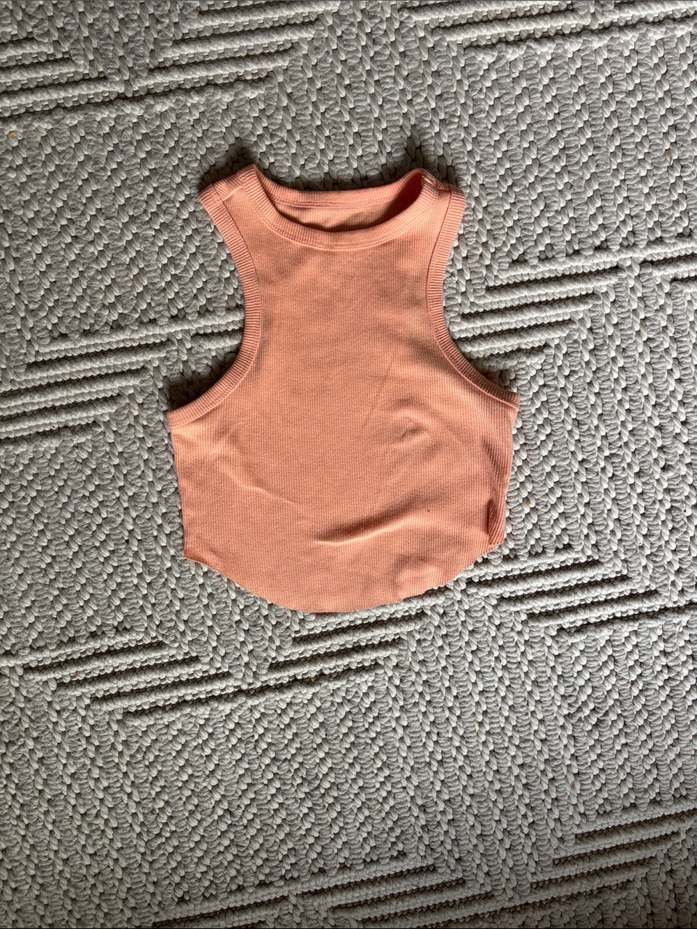 Wild Fable Ribbed Racerback Crop Tank Top XS Peach Coral Target